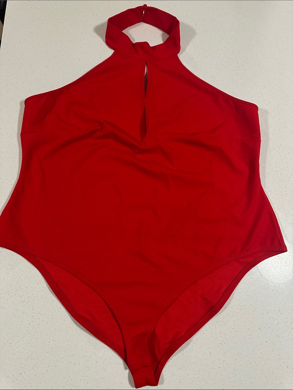 Women’s Red Halter Bodysuit with Keyhole Front, Size 3X, NWT
